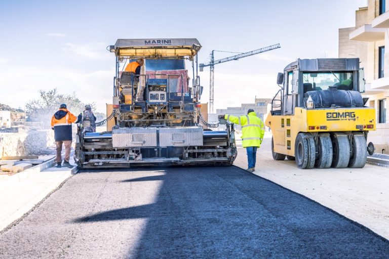 Triq Gòrđ Pisani, a new road that was built to divert traffic from and to Marsalforn, begins to be tarmaced.
