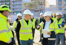 Transport Minister Chris Bonett visits the first part of the ongoing works in the Msida Creek project