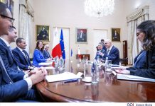 Prime Minister Robert Abela in a meeting in Castille with Council of Europe Secretary General Alain Berset