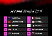 Running Orders for the Semi-Finals of Eurovision Song Contest 2025 in Basel on Tuesday 13 May and Thursday 15 May: Malta in second seim-final