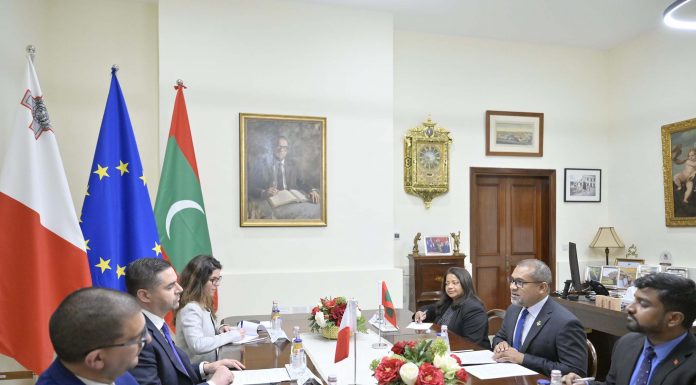Deputy Prime Minister Ian Borg meets with Maldives Foreign Minister Abdulla Khaleel