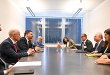 Deputy Prime Minister Ian Borg meets with Palestinian Prime Minister Mohammad Mustafa