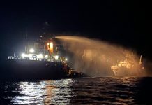 Drama as ship catches fire at sea