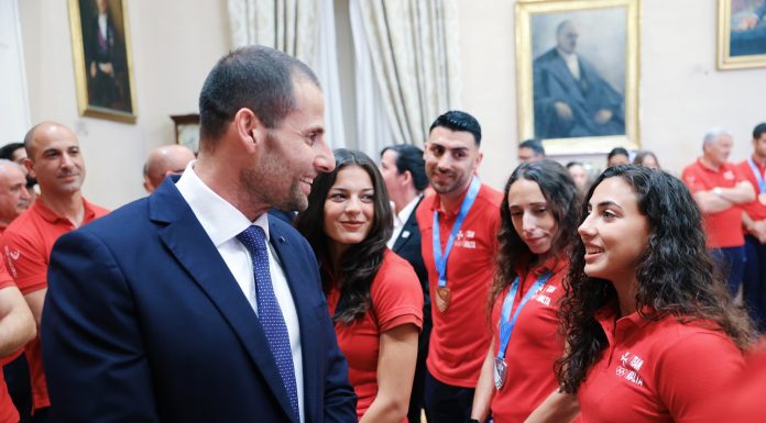 Prime Minister Robert Abela welcomes the athletes who represented Malta at the Games of the Small Countries of Europe held in Andorra