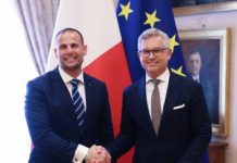 Prime Minister Robert Abela in a meeting with European Commissioner, Magnus Brunner