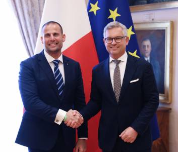 Prime Minister Robert Abela in a meeting with European Commissioner, Magnus Brunner