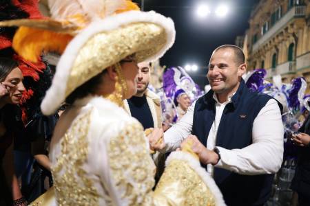 PM Robert Abela at carnival in Gozo
