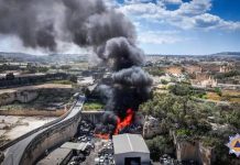 Industrial fire at Mqabba