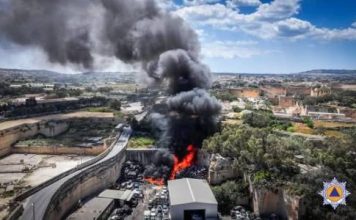 Industrial fire at Mqabba