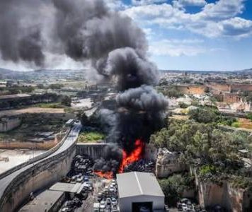 Industrial fire at Mqabba