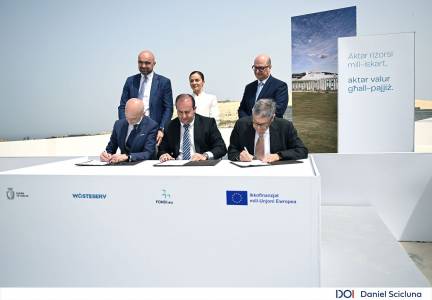 Minister for the Environment Miriam Dalli, Minister for European Funds Stefan Zrinzo Azzopardi, and WasteServ CEO Richard Bilocca