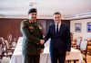 Minister Byron Camilleri in a meeting with the Deputy Commander of the Libyan National Army, Lieutenant General Saddam Khalifa Abu al-Qasim Haftar