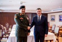 Minister Byron Camilleri in a meeting with the Deputy Commander of the Libyan National Army, Lieutenant General Saddam Khalifa Abu al-Qasim Haftar