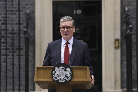 Happier days as Sir Keir Starmer arrives as PM at Number 10