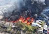 Civil Protection crews tackling fire at Zebbug industrial park