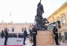 PM Robert Abela at Sette Giugno monument