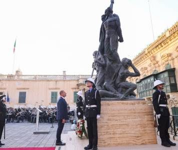 PM Robert Abela at Sette Giugno monument