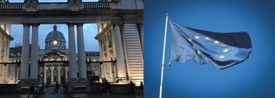 Irish Parliament and EU flag