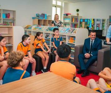 Minister Byron Camilleri on his first visit to Rabat Primary School
