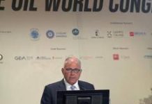 Minister Anton Refalo addresses the opening of the World Olive Oil Congress in Lisbon
