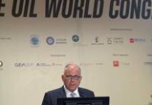 Minister Anton Refalo addresses the opening of the World Olive Oil Congress in Lisbon