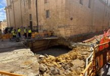 Authorities investigate ground collapse in Tarxien square